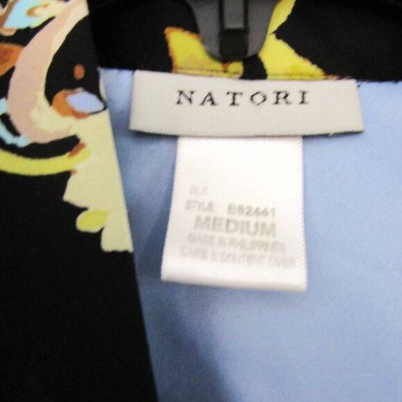 Long Wrap Lingerie Robe Provencial Paisley Print Black - Picture 9 of 10